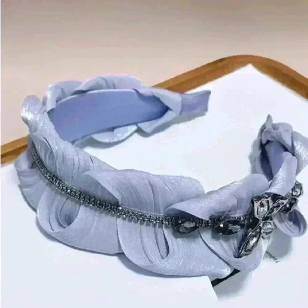 High-grade Rhinestone Chain Detail Non-slip Headband